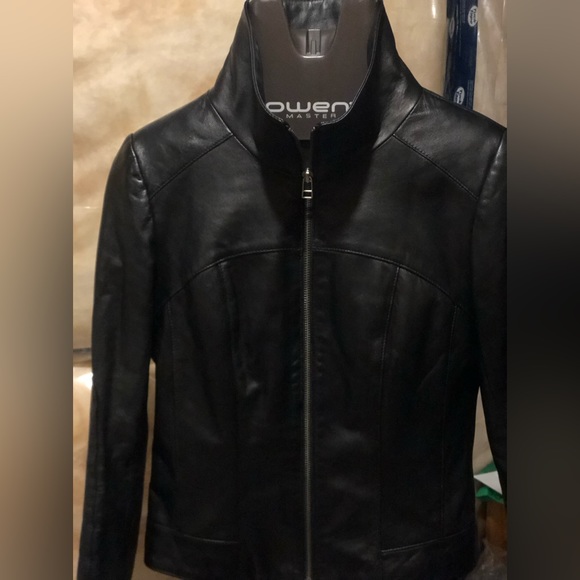 Black Italian leather jacket - Picture 2 of 2